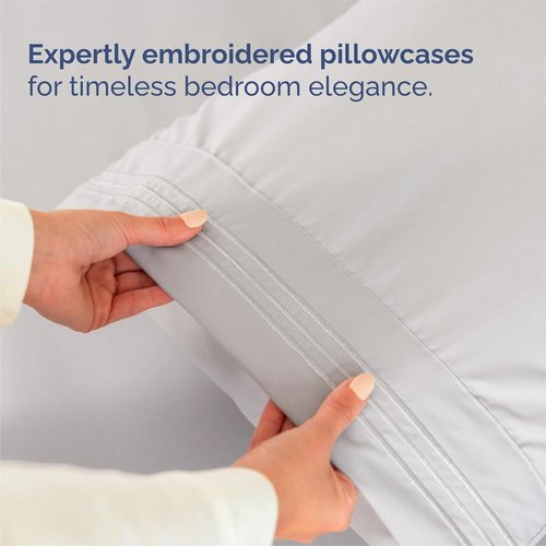 King Size 4 Piece Sheet Set | Comfy Cooling Bed Sheets - Hotel Luxury Bedding - Deep Pockets, Soft & Wrinkle-Free - Oeko-Tex Certified - French Grey