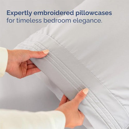 Comfy Twin Size 3 Piece Sheet Set by [Brand Name] - Breathable & Cooling Hotel Luxury Bedding - Deep Pockets, Soft, Wrinkle-Free - Oeko-Tex Certified, French Grey