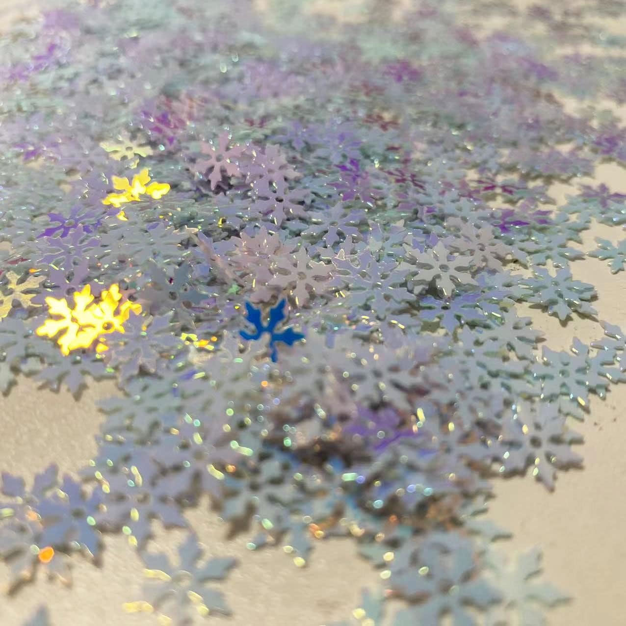 Skiennix Snowflakes Party Glitter - 2000 Pieces of PVC Confetti for Christmas & Winter Decor