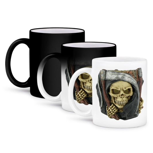 3dRose Halloween Scary Grim Reaper Magic Transforming Mug, 11-Ounce