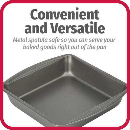 GoodCook Nonstick Steel Square Pan - 8-Inch Gray Kitchen Essential for Effortless Cooking