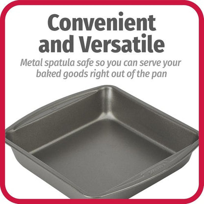 GoodCook Nonstick Steel Square Pan - 8-Inch Gray Kitchen Essential for Effortless Cooking