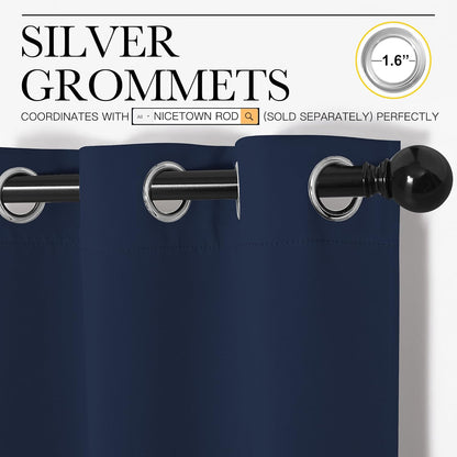NICETOWN Blackout Curtains - Light Blocking Thermal Insulated Drapes for Kid's Room | Navy, 42 x 63 Inch (1 Pair)