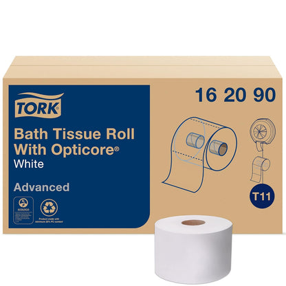 Tork OptiCore Toilet Paper Rolls - Advanced 2-Ply White, Mid-Size, 36 Rolls x 865 Sheets