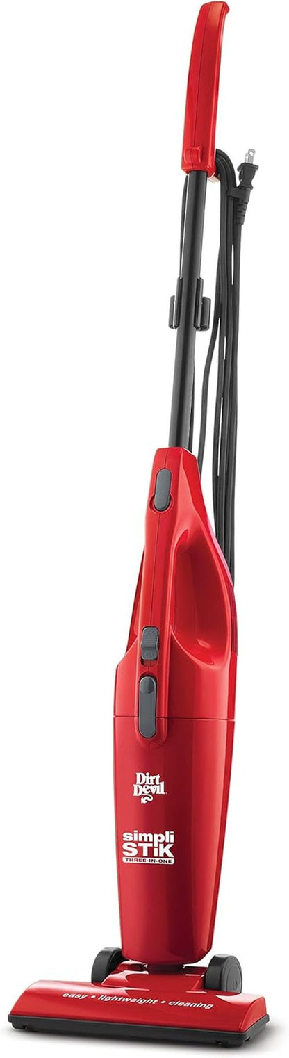 Dirt Devil Simpli-Stik Lightweight Corded Bagless Stick Vacuum - Compact & Versatile, Red