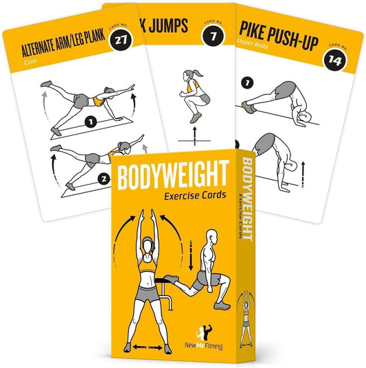 NewMe Fitness Bodyweight Workout Cards - Instructional Fitness Deck for Home & Gym Training (Vol 1)