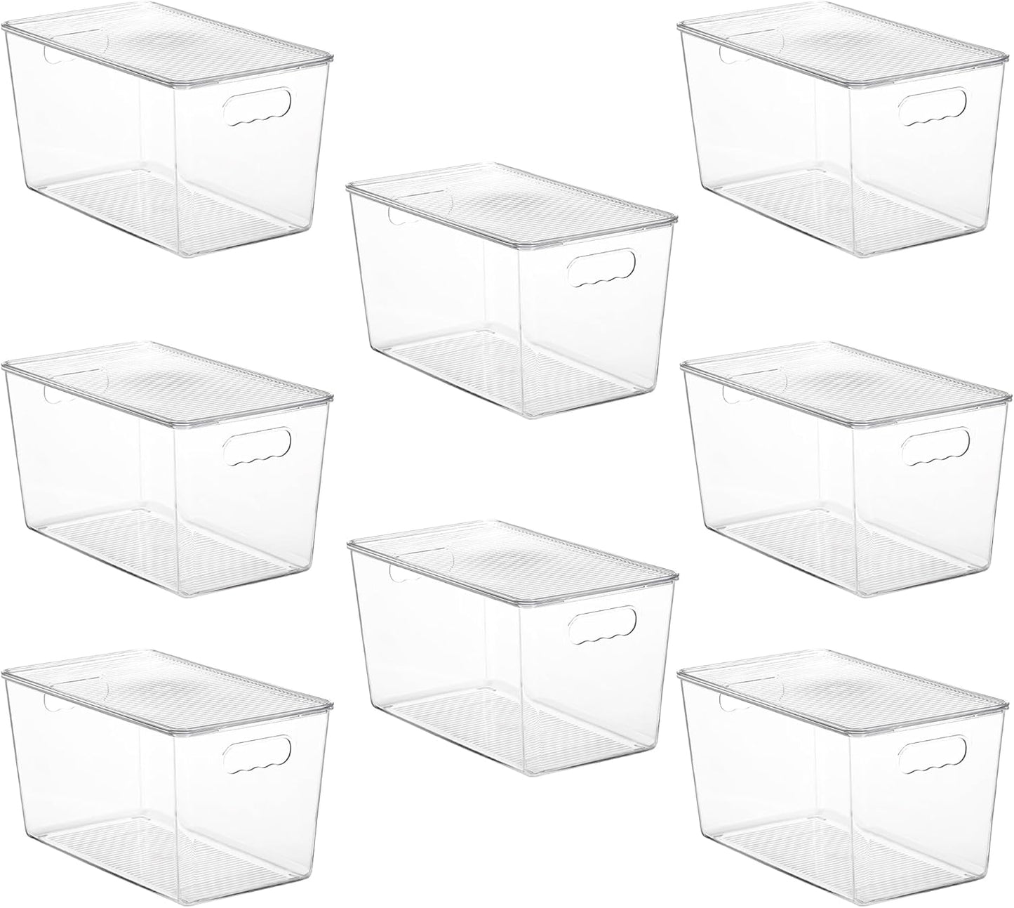 Vtopmart Clear Stackable Storage Bins - 8 Pack XLarge Plastic Containers with Lids for Kitchen & Pantry Organization