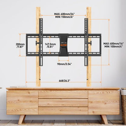 ELIVED TV Wall Mount for Most 37-84 Inch TVs, Max Load Capacity 120 lbs. Tilting tv Mount with Level Adjustment, Wall Brackets Max VESA 600x400mm, Fits 16-24 Inch Studs