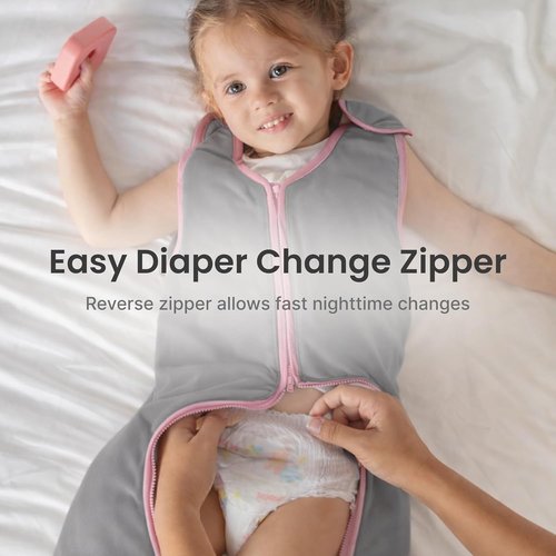 Baby Deedee Sleep Nest Original - 2.5 TOG Baby Sleep Sack for 0-6 Months | Soft Cotton Winter Wearable Blanket in Gray Lagoon