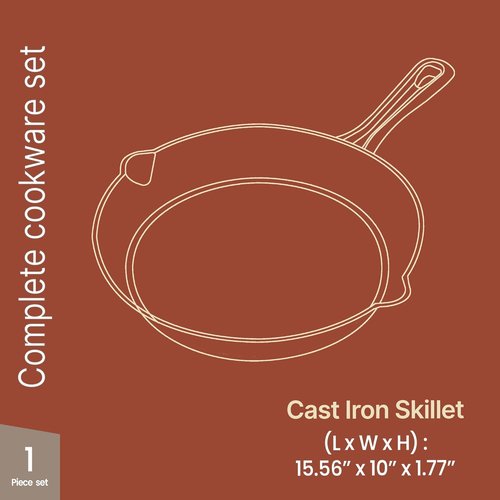 Bakken 10" Cast Iron Skillet - Pre-Seasoned Frying Pan with Even Heat Retention | Versatile for Stove, Oven & Grill