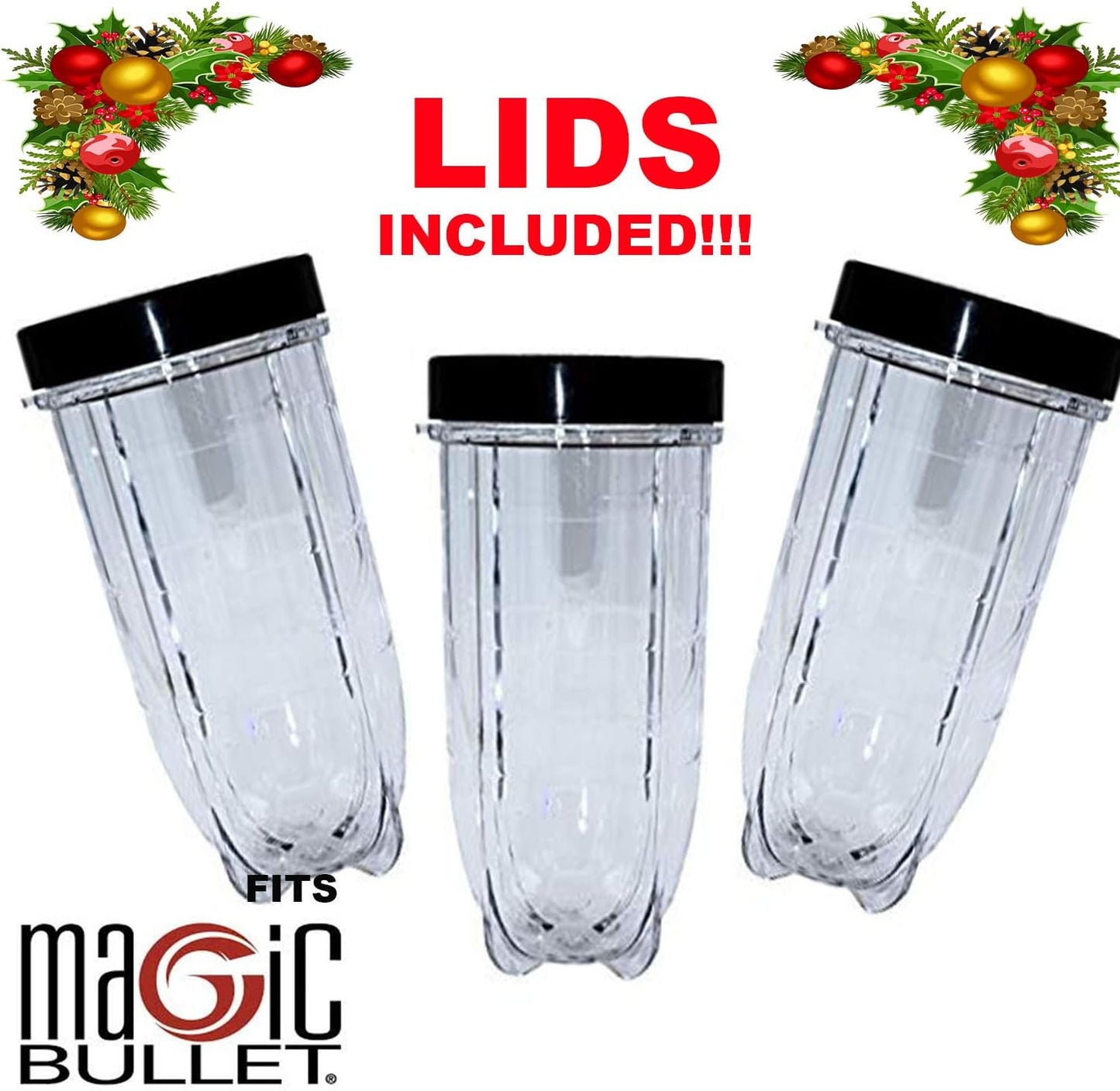 Skiennix 16oz Blender Cups - 6 Piece Set with Lids for Magic Bullet | Replacement Cups Included