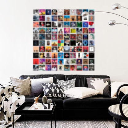 Art·Zone 100 Pcs 5x5 Inch | Wall Collage Kit for Bedroom Decor, Music & Album Covers