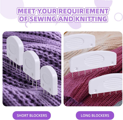 Skiennix Knit Blockers Kit - 20Pcs Blocking Combs for Knitting, Crochet & Lace Projects
