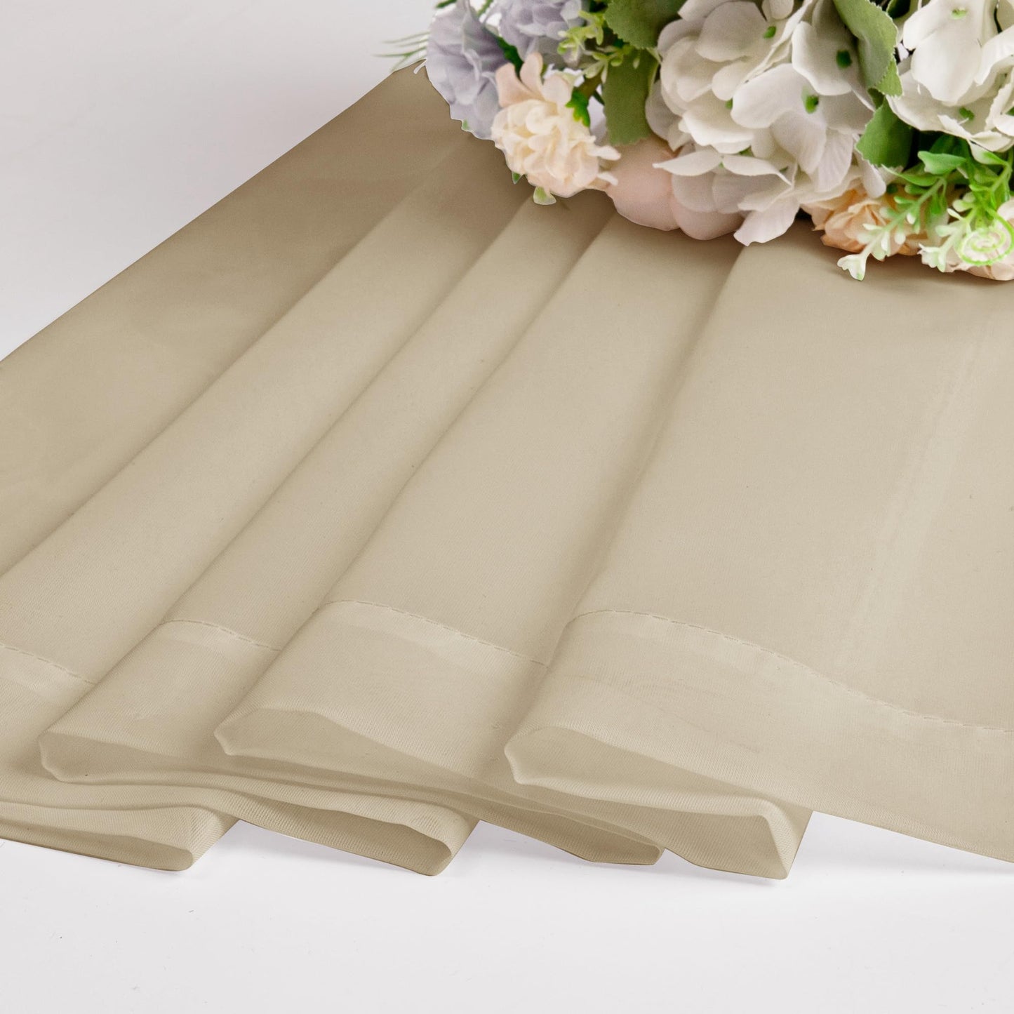 OWENIE Taupe Sheer Curtains 84 inches Long for Bedroom Living Room 2 Panels Set, Rod Pocket Solid Taupe Curtain, Soft Touch Elegant Voile Curtains & Drapes for Nursery, 42"x84", 2 Pcs
