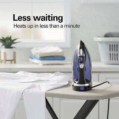Hamilton Beach Steam Iron - Powerful 1200W Garment Steamer with Stainless Steel Soleplate | Black, Pack of 2