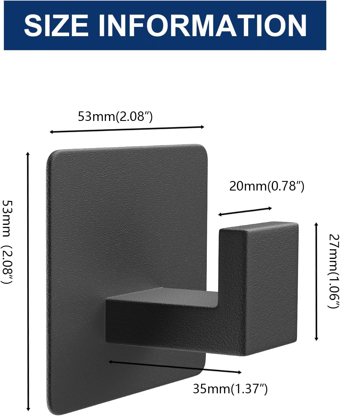 VAEHOLD Heavy-Duty Adhesive Towel Hooks - 4 Pack Aluminum Wall Hooks for Kitchen & Bathroom (Black)