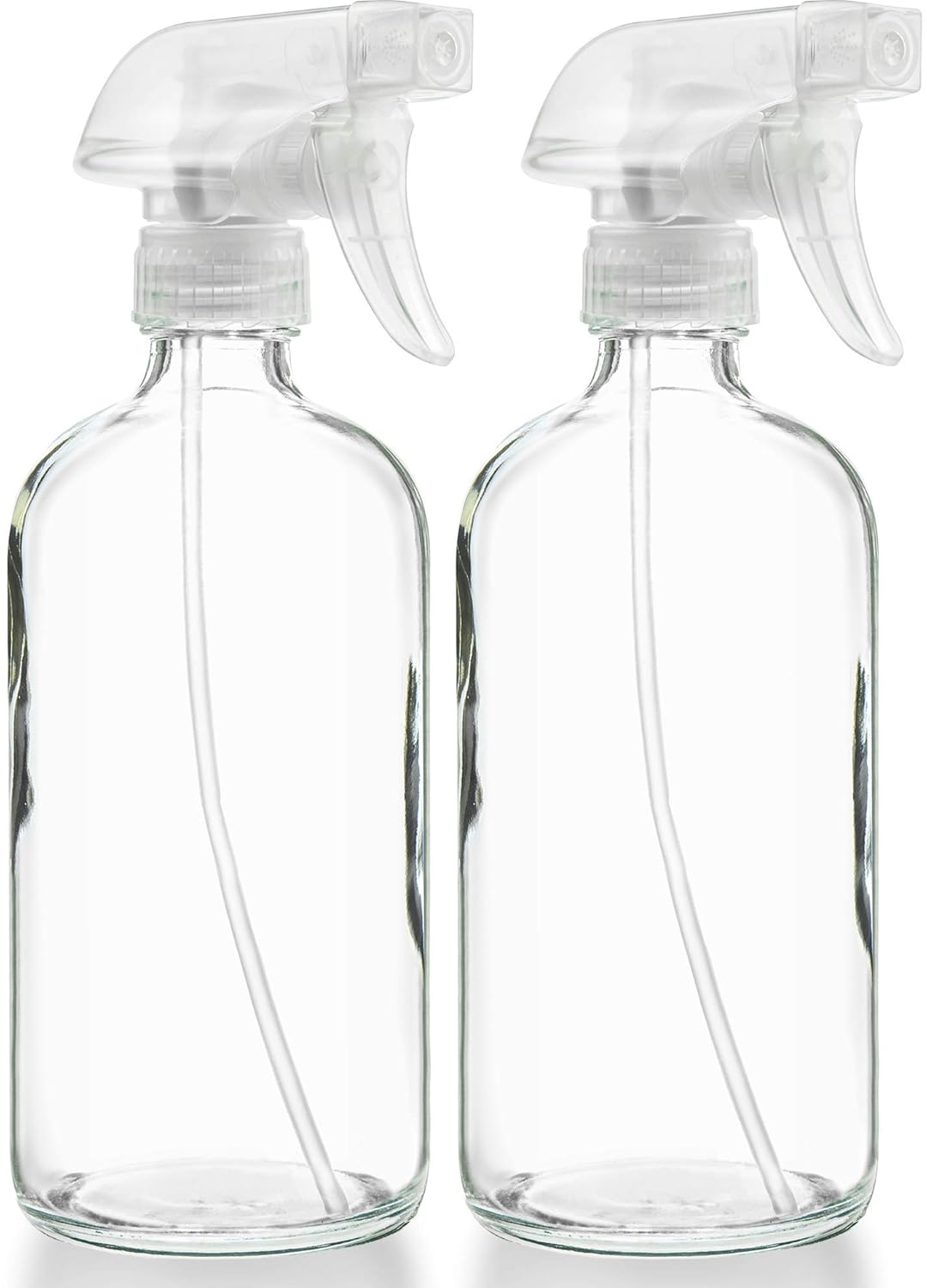Sally's Organics® Clear Glass Spray Bottles - Refillable 16 oz for Essential Oils & Cleaning - 2 Pack