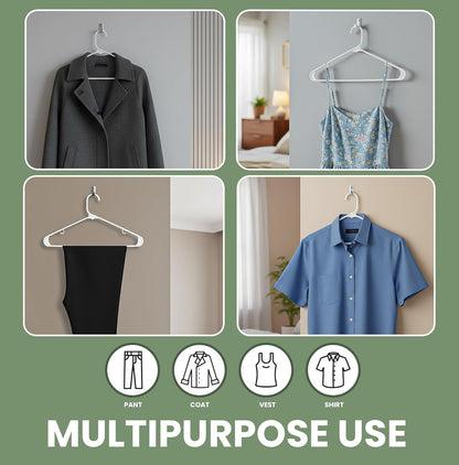 Utopia Home Plastic Hangers 50 Pack - Durable Space-Saving Closet Organizers - Essential for Shirts, Pants & Coats (White)