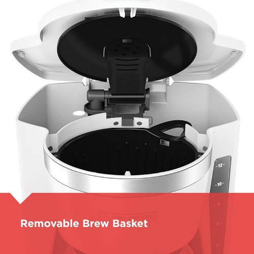 BLACK+DECKER 12-Cup Programmable Coffeemaker - White & Stainless Steel Finish