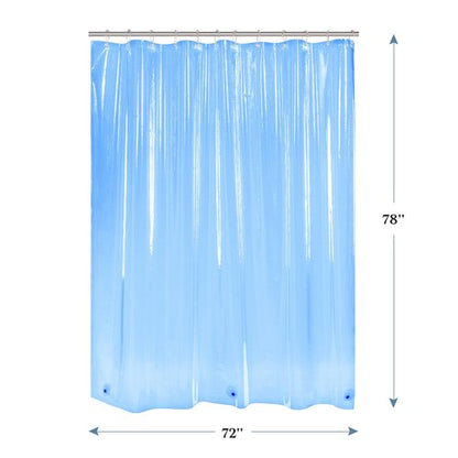 AmazerBath 72x78 Long Shower Curtain Liner, Clear Blue Plastic Shower Curtain Liners, Waterproof PEVA Shower Liner, Cute Lightweight Shower Curtains for Bathroom with 3 Magnets & Rustproof Grommets