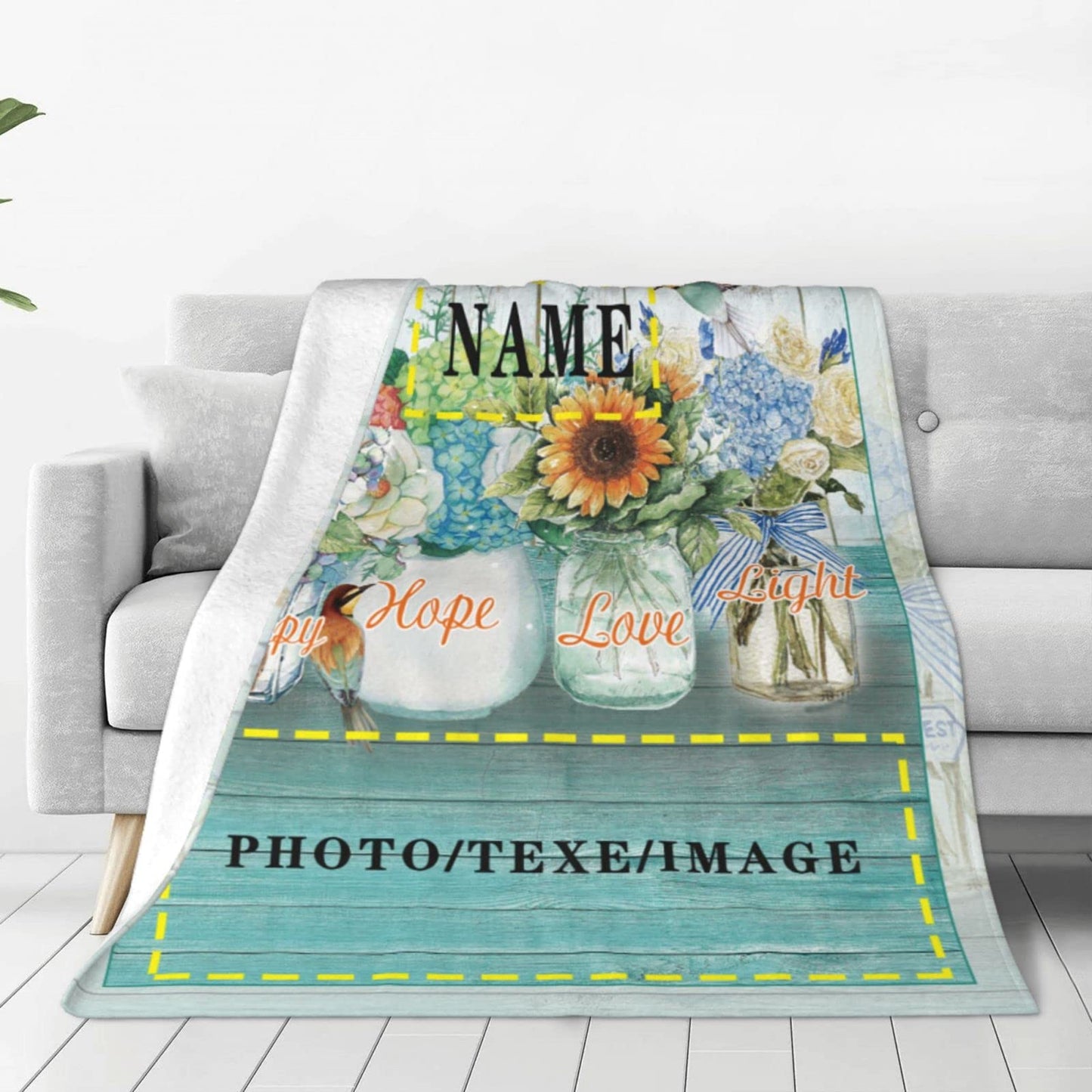 Dudietry Gifts for Grandma Christmas Custom Blankets with Photos for Grandma Personalized Picture Blanket Customized Blankets Throw Blanket Birthday Gifts for Grandmother from Grandchildren