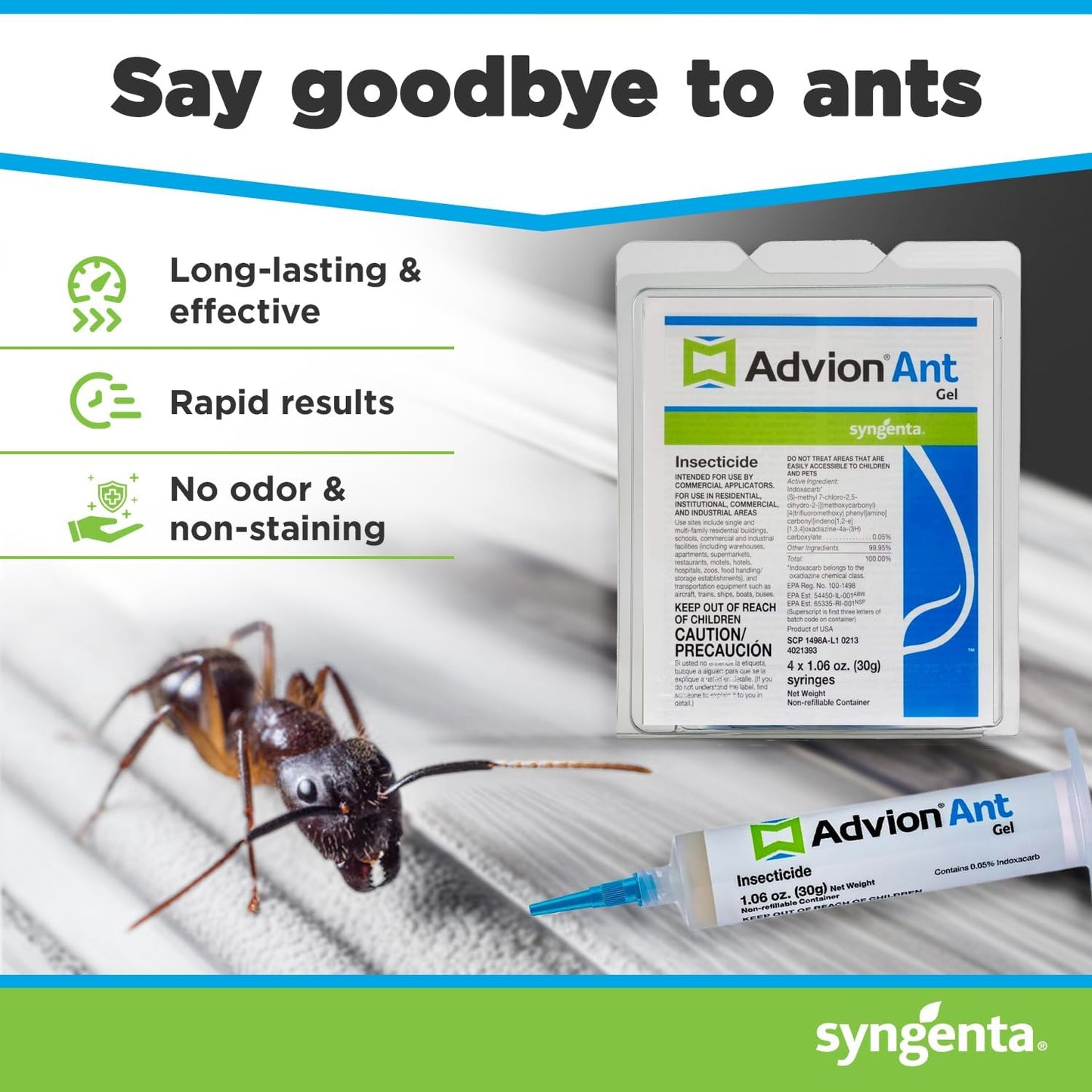 Syngenta Advion Ant Gel - Effective Ant Control | 4 Tubes, 30 Grams Each