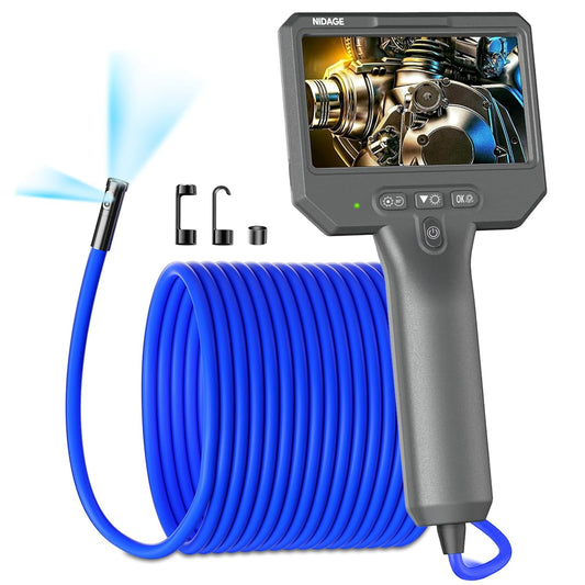 NIDAGE Dual Lens Borescope Inspection Camera - 1920P HD Endoscope with 4.3" IPS Screen & 11.5FT Cable | IP67 Waterproof