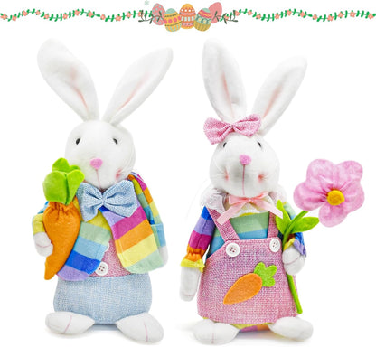 Skiennix Easter Bunny Decorations - Handcrafted Rabbit Ornaments for Home & Party Displays | 2PCS Set