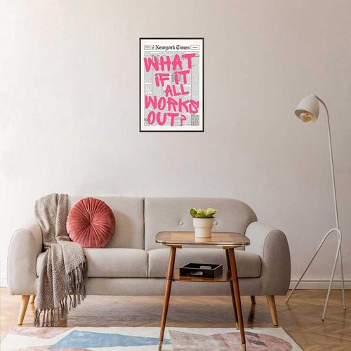 Drimiler Retro Newspaper Poster - Positive Affirming Quote Canvas Wall Art | 12x18in Framed Decor