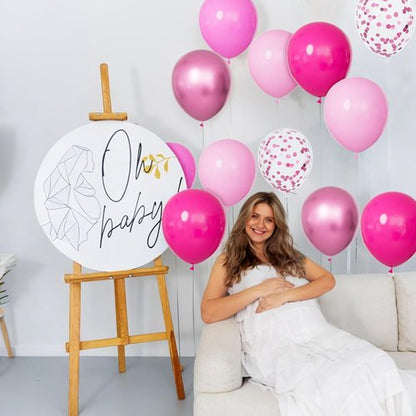 68Pcs Pink Balloons Kit - 12 Inch Metallic & Confetti Balloons | Perfect for Birthday, Wedding & Baby Shower Decor