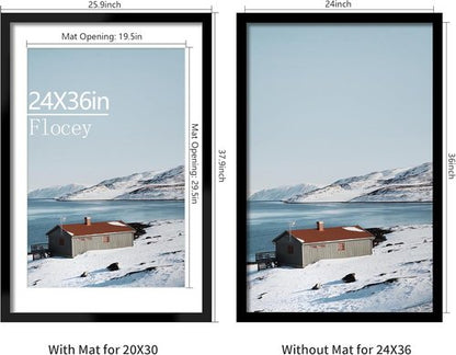 Black Poster Frame Set of 5 by [Brand Name] - Versatile 24x36 & 20x30 Wall Mounting Options