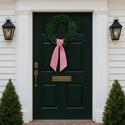 Red White Gingham Wreath Sash by [Brand Name] - 5.12" Wide x 54.33" for Christmas & Patriotic Decor