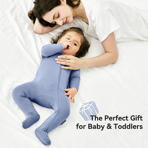 BubblePanda Rayon Made From Bamboo Baby Pajamas Baby Clothes for Boys Girls Newborn 0-3 Months Unisex Zip-Front Non-Slip Onesie Outfits Ropa De Bebe Newborn Infant