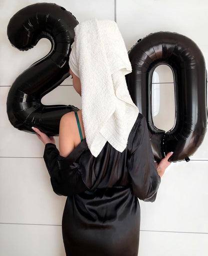 Black Number Balloon - 40 Inch 0 Number Balloons | Birthday Decorations for Men & Women