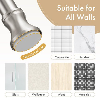 Amazer Spring Tension Shower Curtain Rod, 54-90 Inches Rust-Resistance Tension Curtain Rod Bathroom Rod, Adjustable Shower Curtain Rod No Drill, Nickel