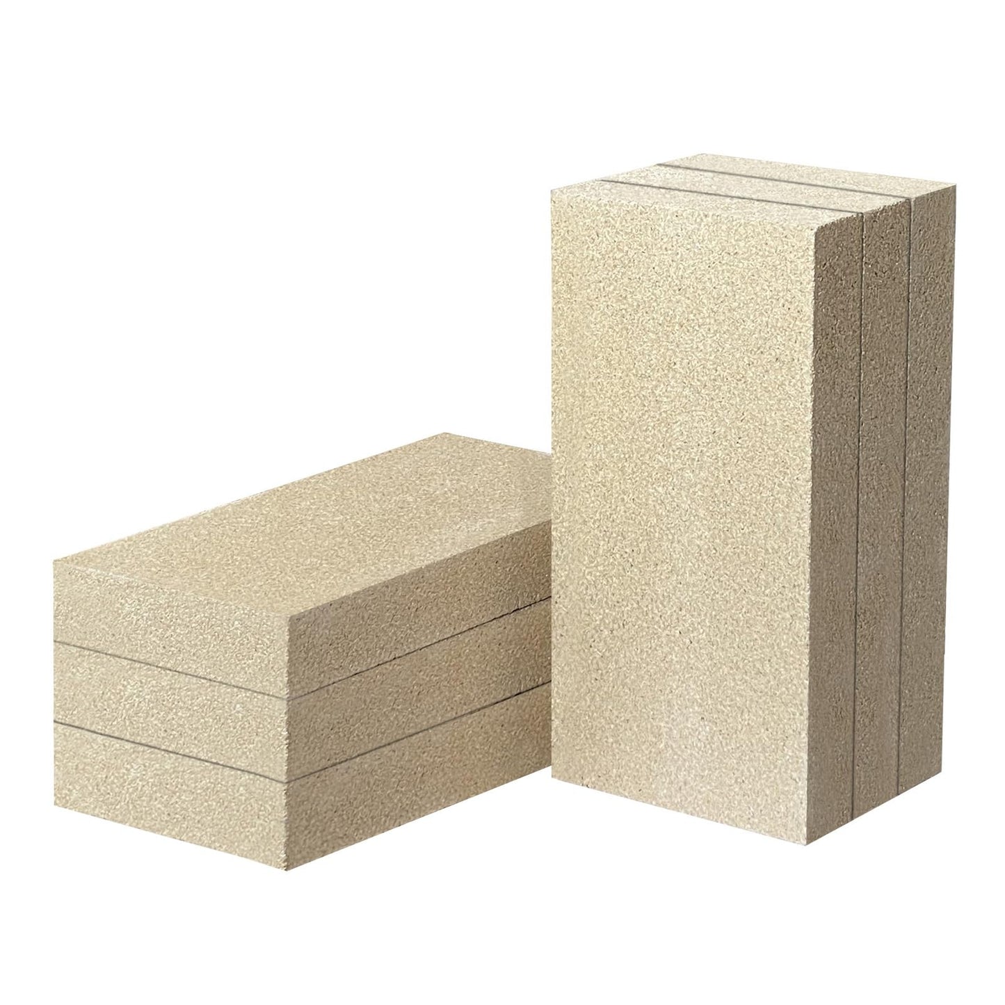 Protalwell Fire Bricks, Woodstove Firebricks, Size 9″ x 4-1/2″ x 1-1/4″, 6 Pieces, Light Weight Firebricks Replacement for Wood Stoves and Fireplaces