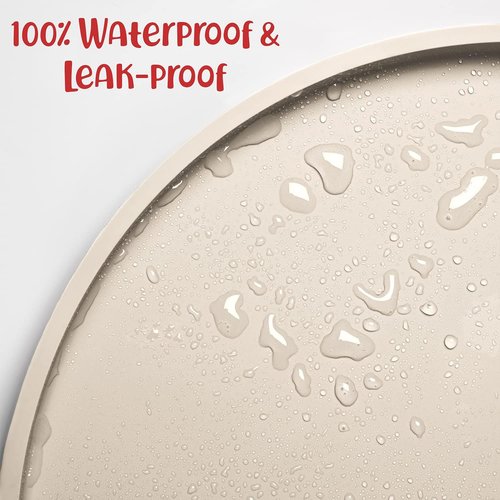 DogBuddy Dog Food Mat - Waterproof Silicone Feeding Mat with Nonslip Edges | Small, White Sand