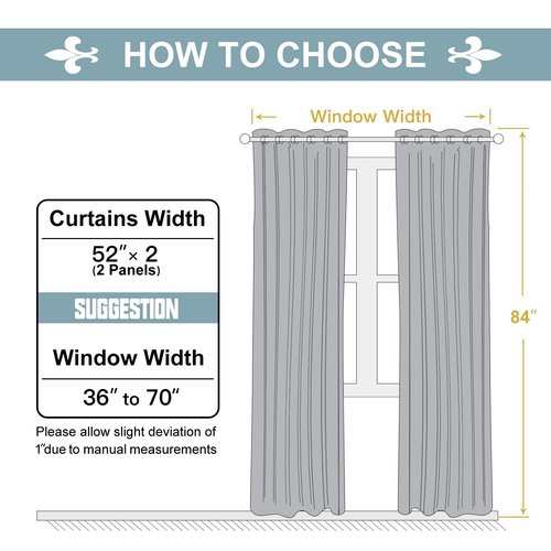 ChrisDowa Grommet Blackout Curtains for Bedroom and Living Room - 2 Panels Set Thermal Insulated Room Darkening Curtains (Stone Blue, 52W x 84L)