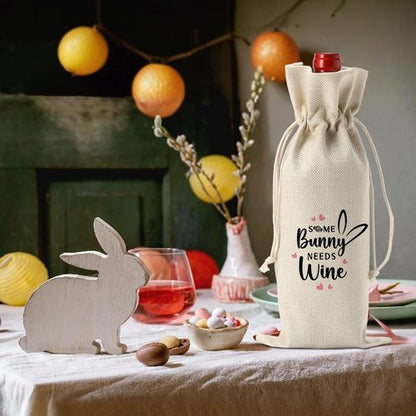 Funny Easter Wine Bag Easter Basket Easter Bunny Ears Decorations Easter Holiday Gifts for Women Men Easter Wine Bag Gifts for Wine Lover Easter Party Decorations