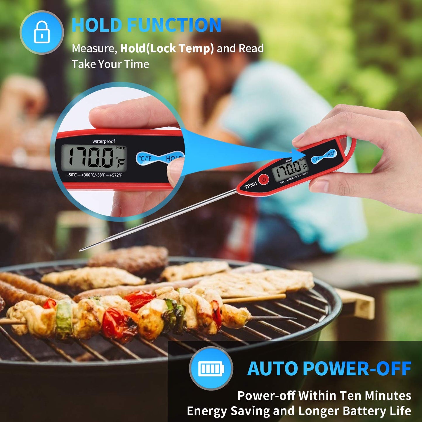 Yacumama Digital Water Thermometer - Instant Read Waterproof Probe for Food, Meat, and Candles
