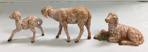 Fontanini by Roman Inc. | 3-Piece Sheep Family Set - Hand Sculpted Nativity Figures, 5" Size