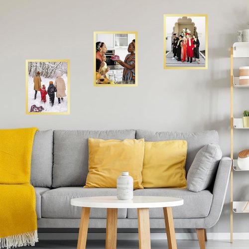 JCJMY 14x19 Gold Picture Frame - Versatile Wall Hanging for Horizontal & Vertical Photos