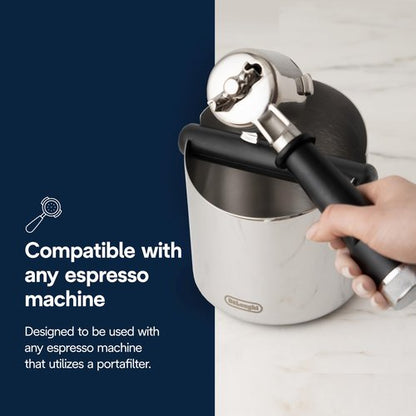 De'Longhi Large Easy Clean Knock Box, Stainless Steel