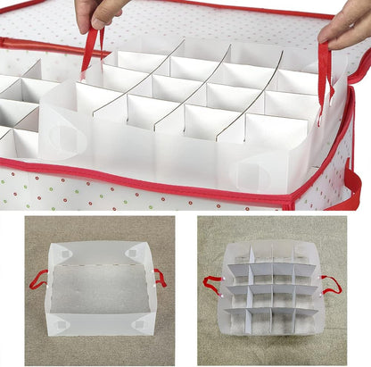 Sattiyrch Christmas Ornament Storage Box - Durable Dust-Proof Organizer with Customizable Dividers | Holds 128 x 3-Inch Ornaments