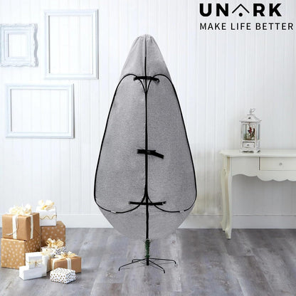 Upright Christmas Tree Storage Bag - Durable Cover for 6.5 Ft to 7.5 Ft Trees | Gray