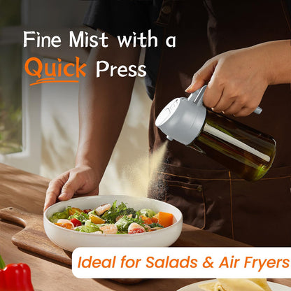 TrendPlain - Olive Oil Dispenser Bottle | 16oz Kitchen Gadget & Air Fryer Accessory - Ash Color