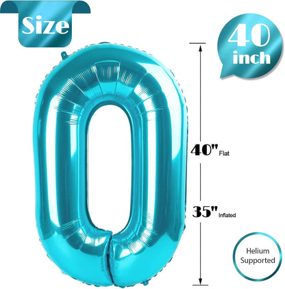 Blue Number Balloon 40 Inch | 0 Balloon for Birthday Celebrations | Perfect Party Decoration