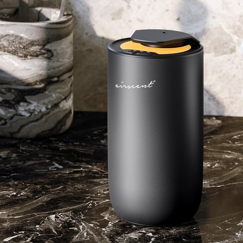 AirScent Mini Waterless Diffuser - Titanium Black Aromatherapy Diffuser for Homes & Offices | 15 mL Capacity with Night Light Feature