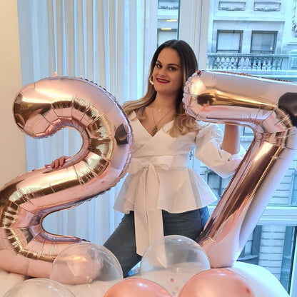 Regine Switzerland 40-Inch Rose Gold Number Balloons - Perfect Birthday Party Decorations & Anniversaries