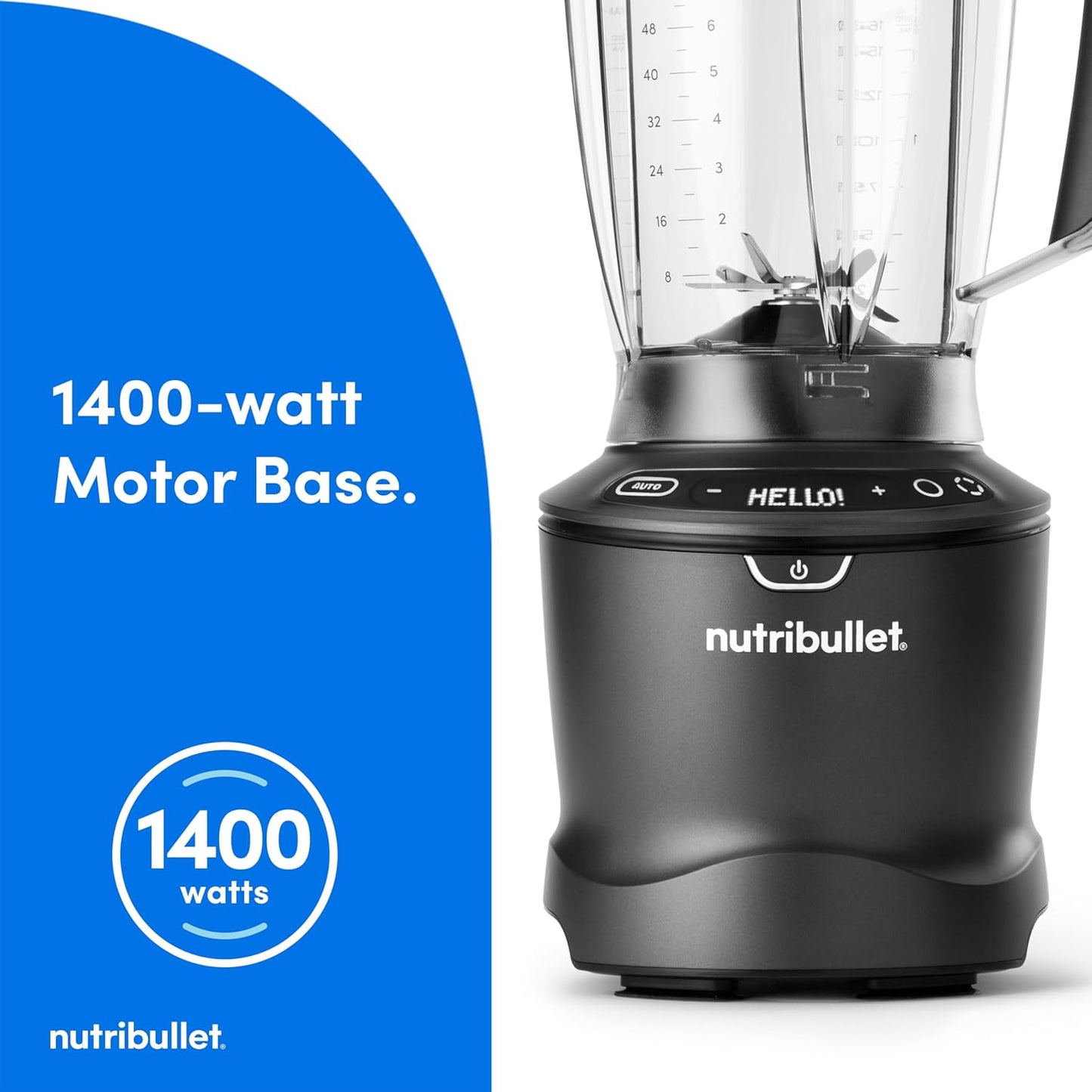 Nutribullet SmartSense Blender Combo - 1400W Power, 64oz Pitcher & 32oz/24oz Cups | Smoothies & Soups in Gunmetal Gray